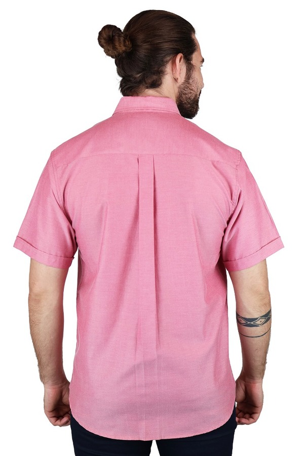 Camisa Corte Regular Color Rosado Con Bolsa Para Caballero