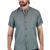 Camisa Manga Corta Verde Olivo Jaspe Con Bolsa Semi Oculta Para Caballero